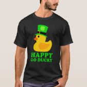 Cute Rubber Duck Lucky Four Leaf C Leprechaun Hat Tシャツ (正面)