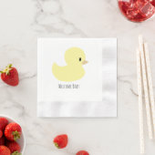 Cute Rubber Duck Personalized Baby Shower Custom 縁ありカクテルナプキン (インサイチュ)