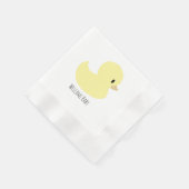 Cute Rubber Duck Personalized Baby Shower Custom 縁ありカクテルナプキン (角)