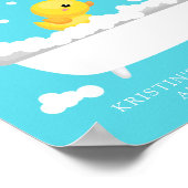 Cute Rubber Duck Welcome Baby Shower Poster ポスター (角)