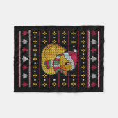 Cute Rubber Duckie Duck Christmas Santa Clause  フリースブランケット (正面(横))