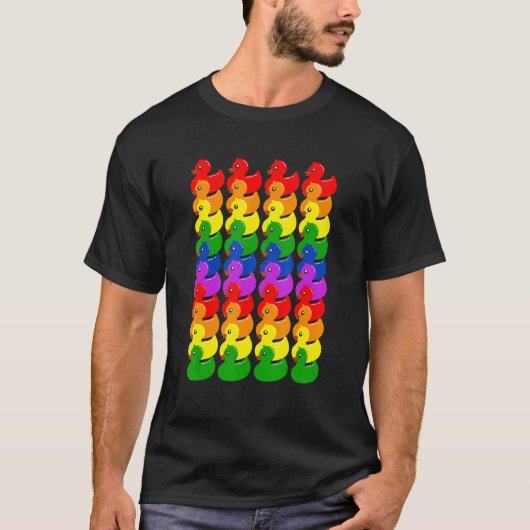 Cute Rubber Ducks Ducklings   LGBTQ Gay Lesbian Pr Tシャツ (正面)