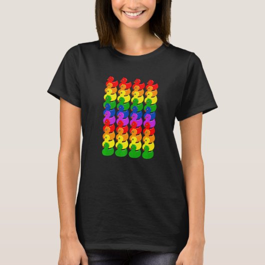 Cute Rubber Ducks Ducklings  LGBTQ Gay Lesbian Pri Tシャツ (正面)