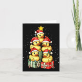 Cute Rubber Ducks Le Duckie Christmas Tree Xmas Ha カード (正面)