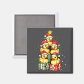 Cute Rubber Ducks Le Duckie Christmas Tree Xmas Ha マグネット (正面/裏面)
