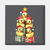 Cute Rubber Ducks Le Duckie Christmas Tree Xmas Ha マグネット (正面)