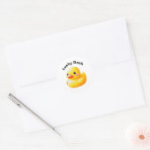Cute Rubber Ducky with Customizable Text ラウンドシール (封筒)