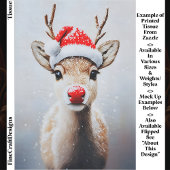 Cute Rudolf In Santa Hat In Snow EK2L Decoupage 薄葉紙