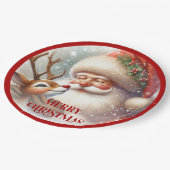 Cute Rudolph Red Nose Kids Christmas Paper Party   ペーパープレート (アングル)