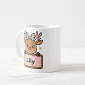 Cute Rudolph Reindeer Christmas Mug for Kids コーヒーマグカップ (正面左)
