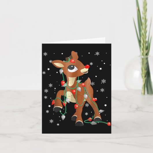 Cute Rudolph The Red Nose Reindeer For Kids Christ カード (正面)