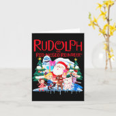 Cute Rudolph The Red Nosed Reindeer Christmas Spec カード (黄色い花)