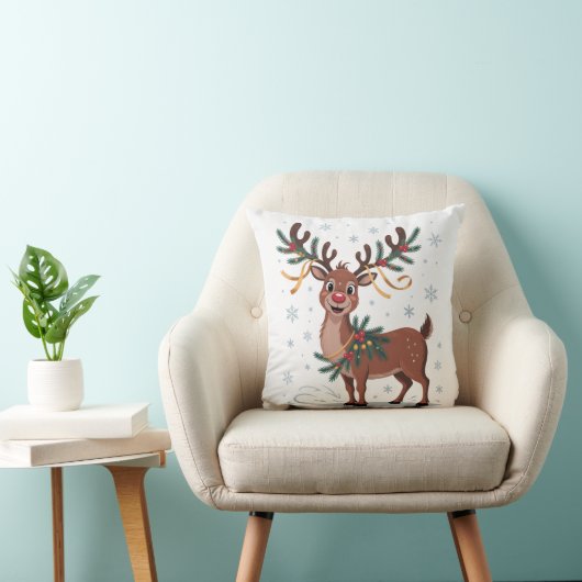 Cute Rudolph with Gold Accents クッション (椅子)