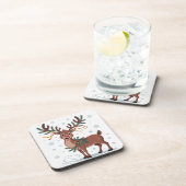 Cute Rudolph with Gold Accents コースター (右側)