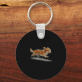 Cute running dog funny chihuahua running art meme キーホルダー (正面)