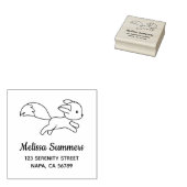 Cute Running Fox Address ラバースタンプ (押印)