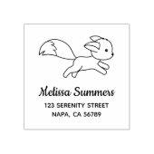 Cute Running Fox Address ラバースタンプ (インプリント)