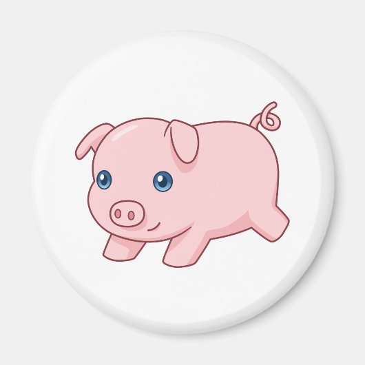 Cute Running Piglet Pig マグネット (正面)