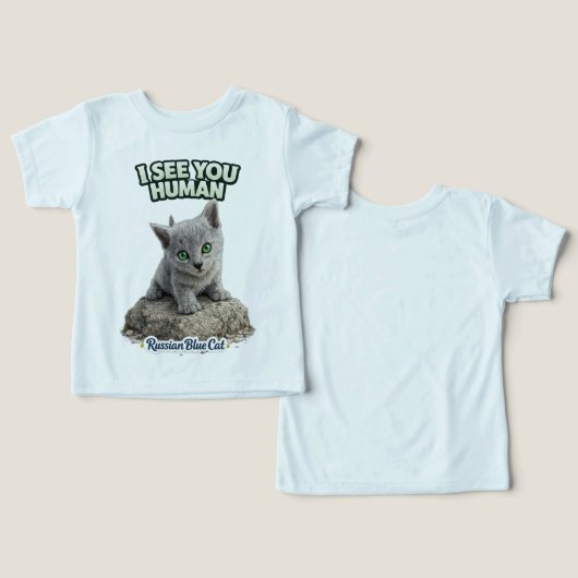 Cute Russian Blue Kitten – Cat Lover Family (デザイン正面&裏面)