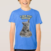 Cute Russian Blue Kitten – Funny Quote トライブレンドＴシャツ (正面)