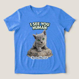 Cute Russian Blue Kitten – Funny Quote トライブレンドＴシャツ