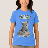Cute Russian Blue Kitten – Funny Quote トライブレンドＴシャツ (正面)