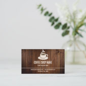 Cute Rustic Cafe Coffee Shop Rewards Loyalty Card ロイヤリティカード (スタンド正面)