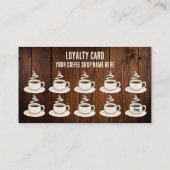 Cute Rustic Cafe Coffee Shop Rewards Loyalty Card ロイヤリティカード (裏面)