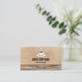 Cute Rustic Cafe Coffee Shop Rewards Loyalty Card ロイヤリティカード (スタンド正面)
