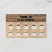 Cute Rustic Cafe Coffee Shop Rewards Loyalty Card ロイヤリティカード (裏面)