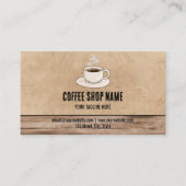 Cute Rustic Cafe Coffee Shop Rewards Loyalty Card ロイヤリティカード (正面)