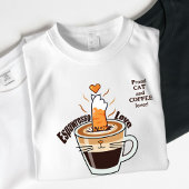 Cute Rustic Cozy Coffee and Cat Lover Funny Tシャツ
