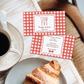 Cute Rustic Farmhouse Gingham Chef 名刺