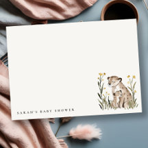 Cute Rustic Mum and Baby Tiger Foliage Baby Shower