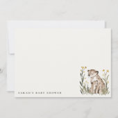 Cute Rustic Mum and Baby Tiger Foliage Baby Shower ノートカード (正面)