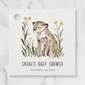 Cute Rustic Mum and Baby Tiger Foliage Baby Shower フェイバータグ (正面)
