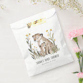 Cute Rustic Mum and Baby Tiger Foliage Baby Shower フェイバーバッグ (封をした状態)