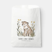 Cute Rustic Mum and Baby Tiger Foliage Baby Shower フェイバーバッグ (正面)