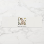 Cute Rustic Mum and Baby Tiger Foliage Baby Shower ペットボトルラベル (シングルラベル)