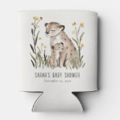 Cute Rustic Mum and Baby Tiger Foliage Baby Shower 缶クーラー (裏面)