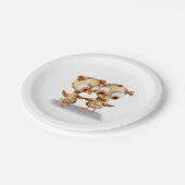 Cute Rustic Owls Baby Shower ペーパープレート (アングル)