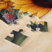 Cute Rustic Sunflower Highland Cow ジグソーパズル (側面)