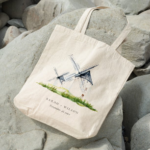 Cute Rustic Watercolor Windmill Farm Theme Wedding トートバッグ