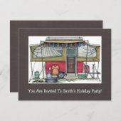 Cute RVヴィンテージポップアップキャンパートラベルトレーラー 招待状 (正面/裏面)