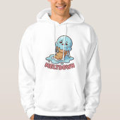 Cute Sad Blue Ice Cream Cartoon Pullover Hoodie パーカ (正面)