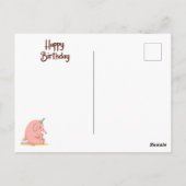 Cute Sad Elephant Birthday Card – Whimsical Pastel ポストカード (裏面)