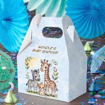 Cute Safari Animal Trio Boy Baby Shower