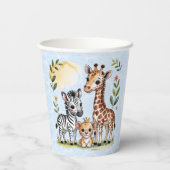 Cute Safari Animal Trio Boy Baby Shower 紙コップ (裏面)