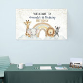 Cute Safari Animals 1st Birthday Banner 横断幕 (トレードショー)