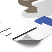 Cute safari animals cartoon growth chart ポスター (角)